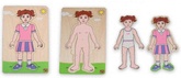 Spoznávanie ľudského tela<br>Puzzle tela - Dievča