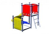 Kombinované preliezky<br>Šmýkačková veža s rebríkom a sedadlom