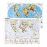 Nástenná mapa<br>Reliéf Zeme a politická mapa - duo