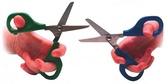 Samoroztváracie nožnice<br>do ľavej ruky - zelené