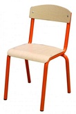 Stolička so železnou konštrukciou - oranžová
